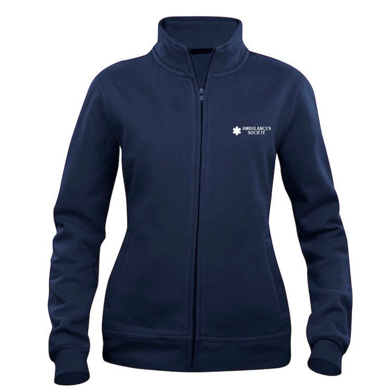 Veste molleton femme zippée ambulancier | Sanipod