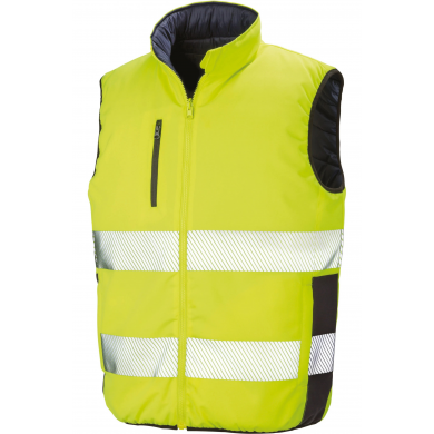 Bodywarmer matelassé réversible haute visibilité ambulancier
