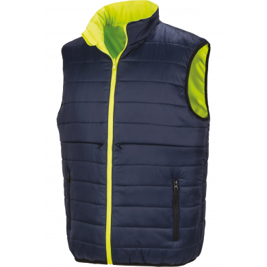 Bodywarmer matelassé réversible haute visibilité ambulancier