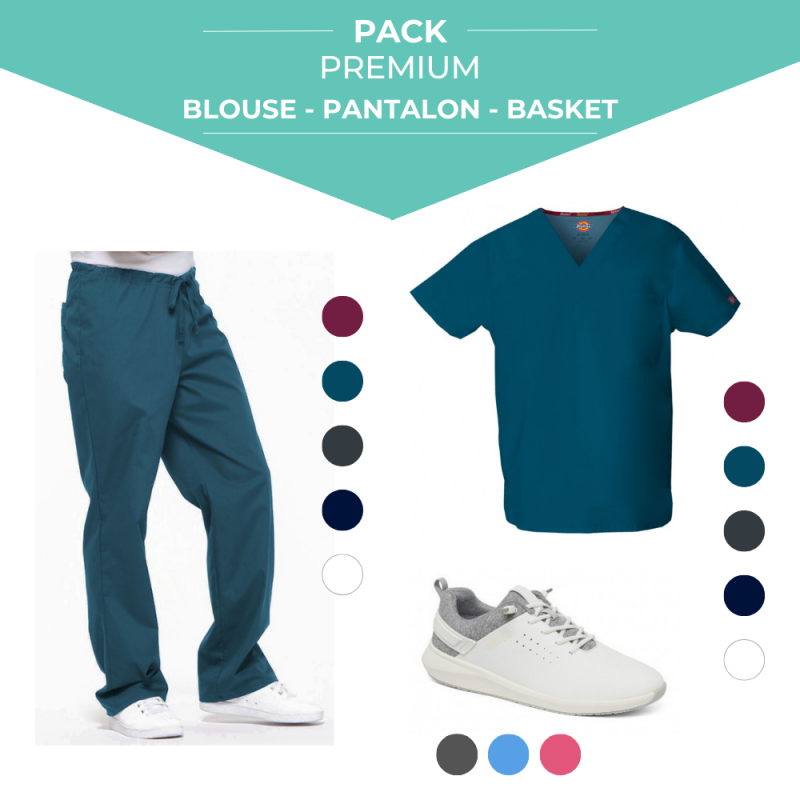 Kit infirmier pantalon et blouse Dickies + Basket | Sanipod