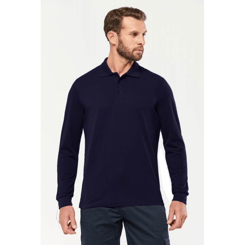 Polo antibactérien manches longues ambulancier | Sanipod