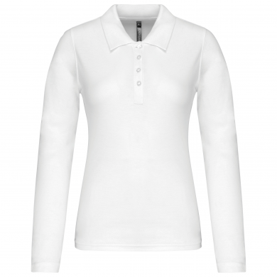 Polo piqué manches longues - femme | Sanipod