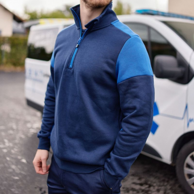 Sweat 1/2 zip prime bicolore ECO-RESPONSABLE | Sanipod