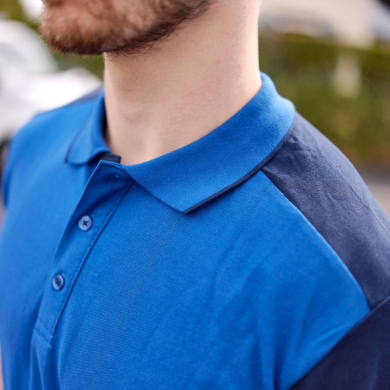 Polo homme prime bi-colore ECO-RESPONSABLE | Sanipod
