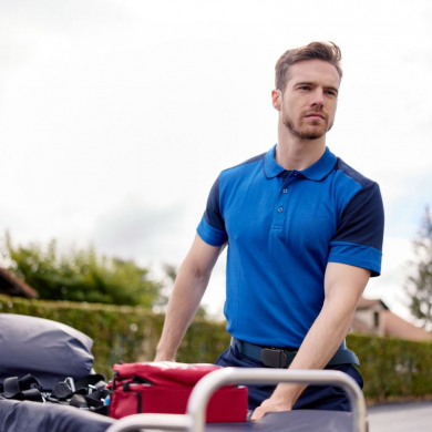 Polo homme prime bi-colore ECO-RESPONSABLE | Sanipod