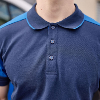 Polo homme prime bi-colore ECO-RESPONSABLE | Sanipod