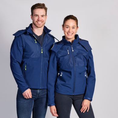 Softshell manches amovibles à capuche fluo ambulancier | Sanipod