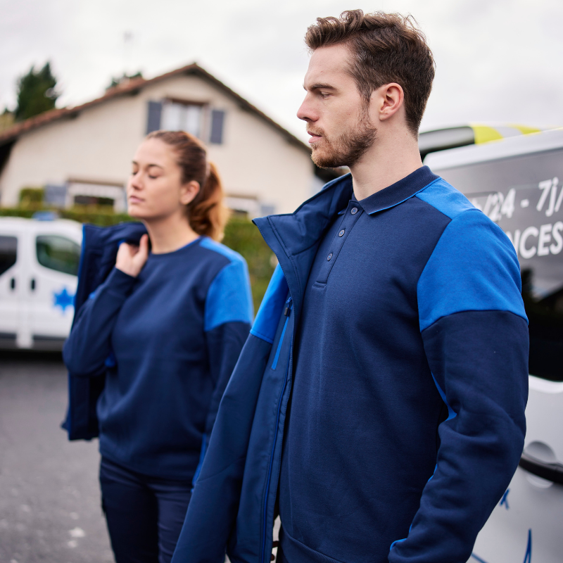 Sweat col polo prime bi-colore ECO-RESPONSABLE| Sanipod