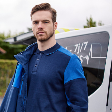 Sweat col polo prime bi-colore ECO-RESPONSABLE| Sanipod