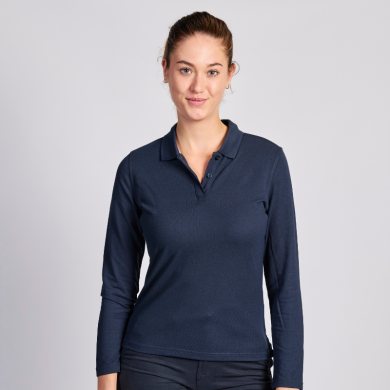 Polo piqué manches longues - femme | Sanipod