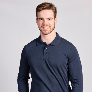 Polo piqué manches longues - homme | Sanipod
