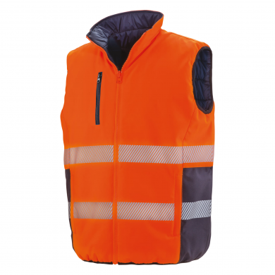 Bodywarmer matelassé réversible haute visibilité ambulancier