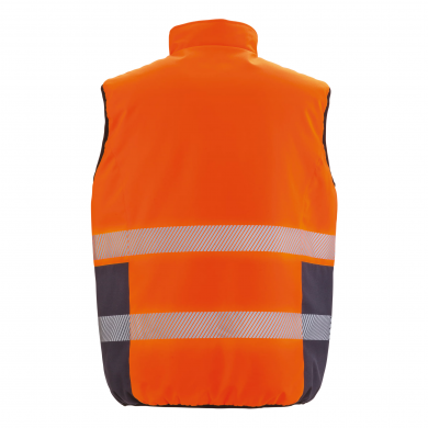 Bodywarmer matelassé réversible haute visibilité ambulancier